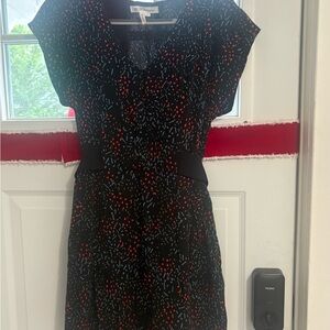 BCBGeneration Black and Red Midi Dress